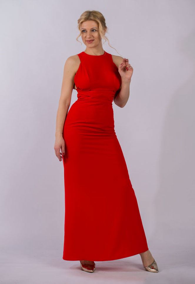 Красное платье c бантом