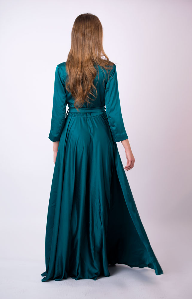 Зеленое платье - халат Инди