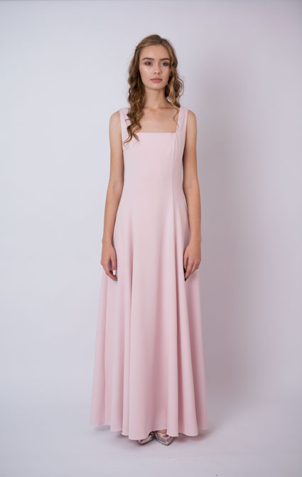 Элегантное розовое платье макси