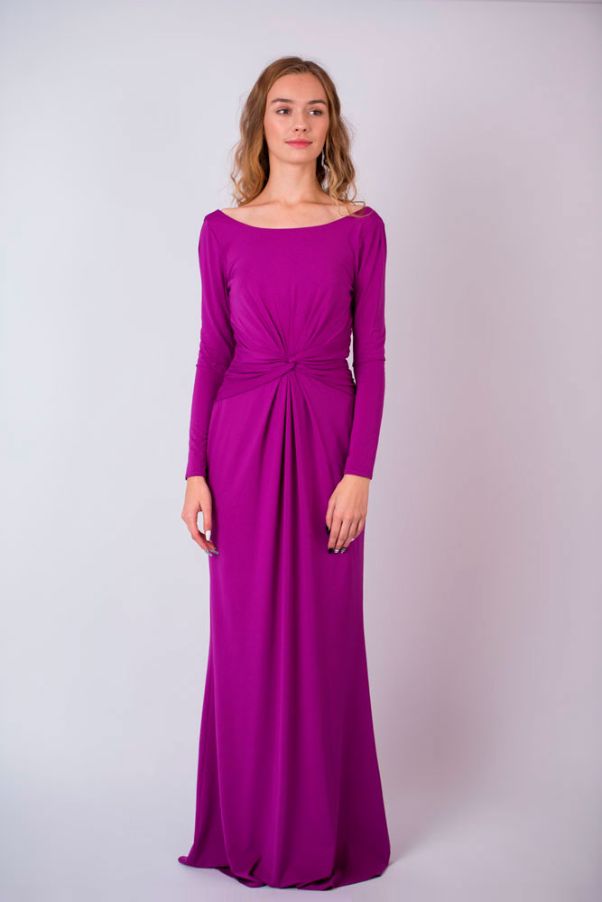 Облегающее фиолетовое платье